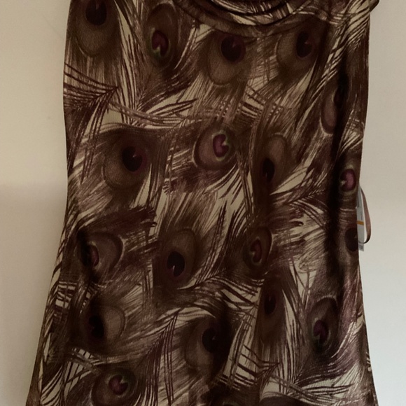 NWT Anne Klein Beauregard Peacock Print Blouse Top - Picture 3 of 9